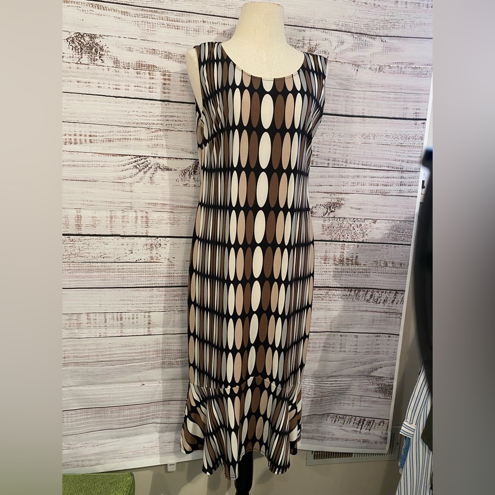 Woman’s brown multi colored tank stretch dress